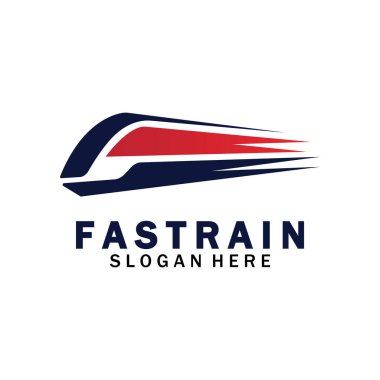 Tren logosu çizimi. Hızlı tren logosu. Yüksek hızlı tren çizimi logo-vektör çizimi.