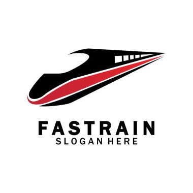 Tren logosu çizimi. Hızlı tren logosu. Yüksek hızlı tren çizimi logo-vektör çizimi.