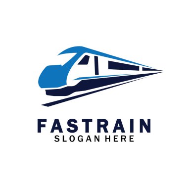 Tren logosu çizimi. Hızlı tren logosu. Yüksek hızlı tren çizimi logo-vektör çizimi.
