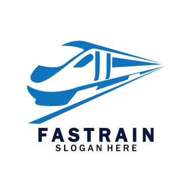 Tren logosu çizimi. Hızlı tren logosu. Yüksek hızlı tren çizimi logo-vektör çizimi.