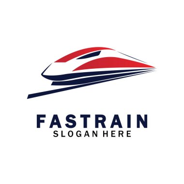 Tren logosu çizimi. Hızlı tren logosu. Yüksek hızlı tren çizimi logo-vektör çizimi.