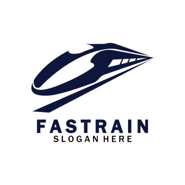 Tren logosu çizimi. Hızlı tren logosu. Yüksek hızlı tren çizimi logo-vektör çizimi.