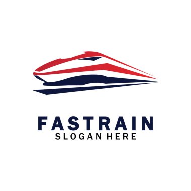 Tren logosu çizimi. Hızlı tren logosu. Yüksek hızlı tren çizimi logo-vektör çizimi.
