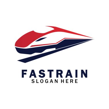 Tren logosu çizimi. Hızlı tren logosu. Yüksek hızlı tren çizimi logo-vektör çizimi.