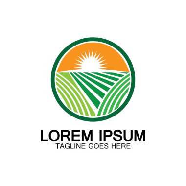 Organik tarım logosu çizimi, doğal ürün ikonu. Çiftlik logosu şablonu. Soyut Organik Tarım Logosu Şablonu. Vektör illüstrasyonu