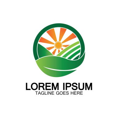 Organik tarım logosu çizimi, doğal ürün ikonu. Çiftlik logosu şablonu. Soyut Organik Tarım Logosu Şablonu. Vektör illüstrasyonu