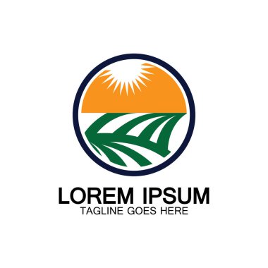 Organik tarım logosu çizimi, doğal ürün ikonu. Çiftlik logosu şablonu. Soyut Organik Tarım Logosu Şablonu. Vektör illüstrasyonu