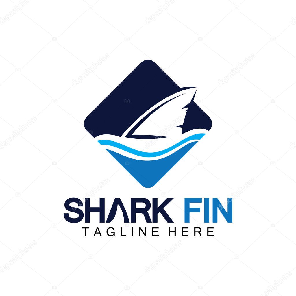 Shark fin logo vector illustration design template.Shark Logo Template-Vector illustration
