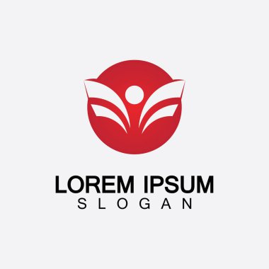Soyut insanlar logo tasarımı. Eğlenceli insanlar, sağlıklı insanlar, spor, toplum insanları vektör illüstrasyonunu sembolize ediyor.