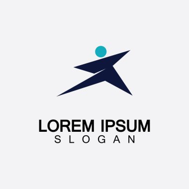 Soyut insanlar logo tasarımı. Eğlenceli insanlar, sağlıklı insanlar, spor, toplum insanları vektör illüstrasyonunu sembolize ediyor.