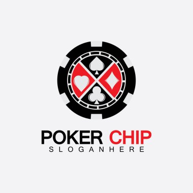 Kumarhane çipi simgesi, poker çipi vektör simgesi, poker veya roulette.Vector illüstrasyonu için kumarhane çipleri beyaz arkaplanda izole edilmiş.