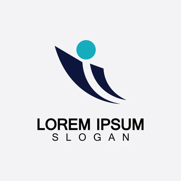 Soyut Insanlar Logo Tasarımı Eğlenceli Insanlar Sağlıklı Insanlar Spor Toplum — Stok Vektör