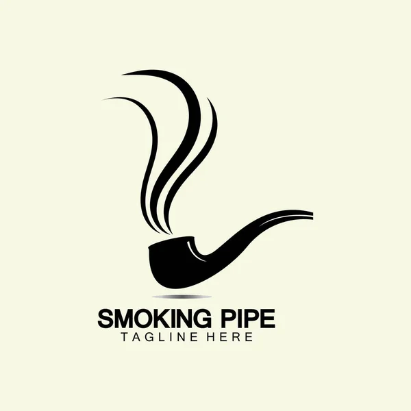 Projeto Ilustração Vetor Ícone Logotipo Fumo Tubulação Tabaco Charuto Imagem — Vetor de Stock
