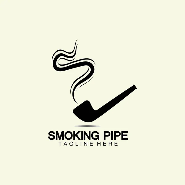 Pipe Smoking Logo Icon Vector Illustration Design Tobacco Cigar Pipe — Stock Vector