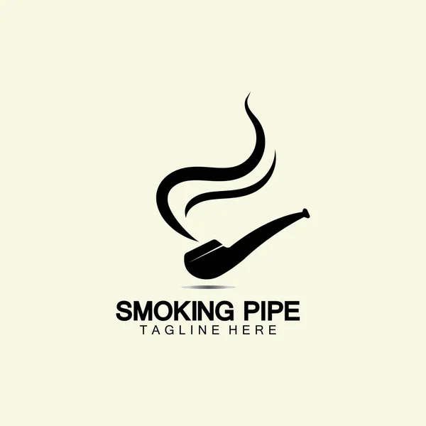 Pipe Smoking Logo Icon Vector Illustration Design Tobacco Cigar Pipe — Stock Vector