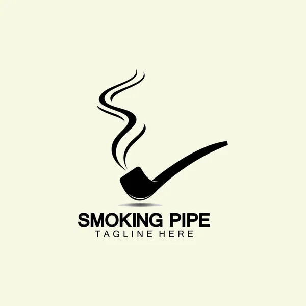 Pipe Smoking Logo Icon Vector Illustration Design Tobacco Cigar Pipe — Stock Vector