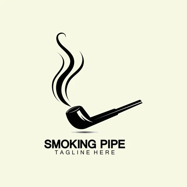 Projeto Ilustração Vetor Ícone Logotipo Fumo Tubulação Tabaco Charuto Imagem — Vetor de Stock