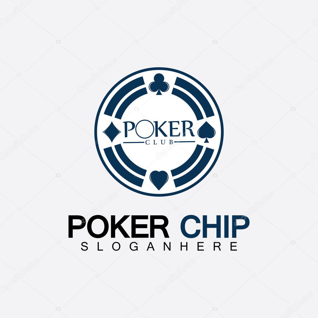 Casino chip icon, poker chip vector icon logo,Casino chips for poker or roulette.Vector illustration isolated on white background.