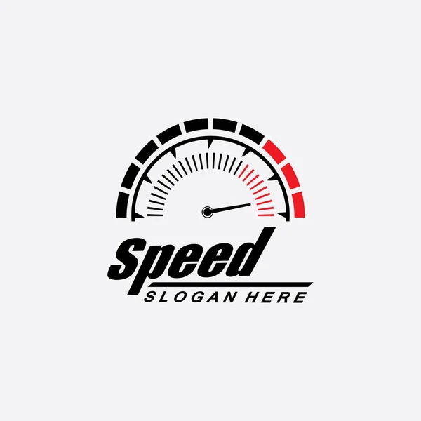Speed Logo Design Silhouette Speedometer Symbol Icon Vector Speed Auto — Stock Vector