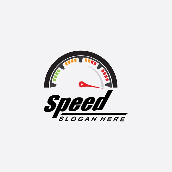 Speed Logo Design Silhouette Speedometer Symbol Icon Vector Speed Auto — Stock Vector