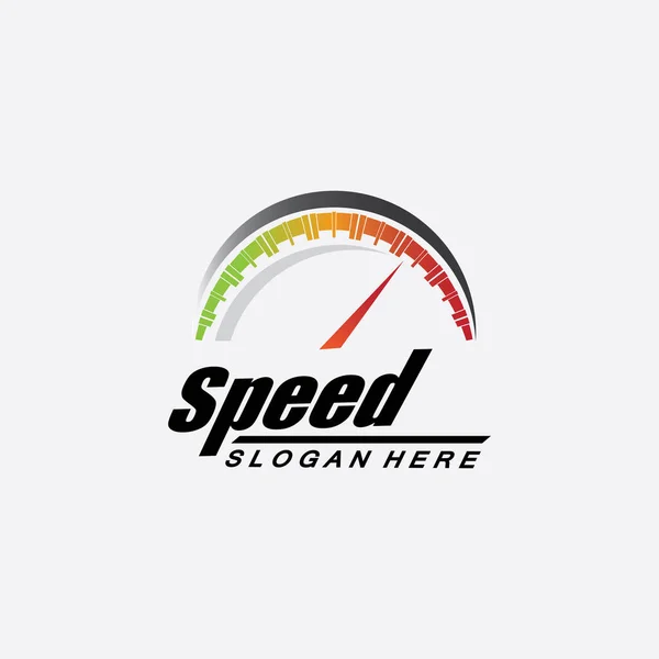 Speed Logo Design Silhouette Speedometer Symbol Icon Vector Speed Auto — Stock Vector