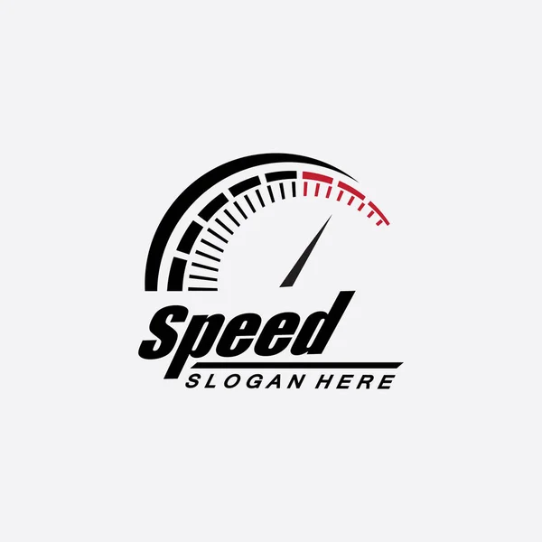 Velocidad Logo Diseño Silueta Velocímetro Símbolo Icono Vector Velocidad Auto — Vector de stock