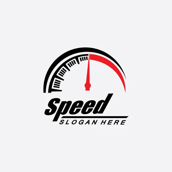 Speed Logo Design Silhouette Speedometer Symbol Icon Vector Speed Auto — Stock Vector