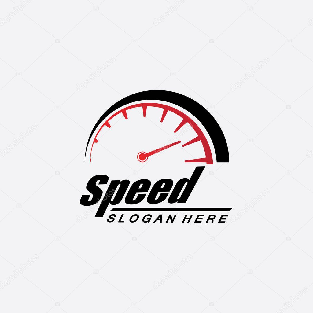 Speed logo design, silhouette speedometer symbol icon vector,speed Auto car Logo Template vector illustration icon design