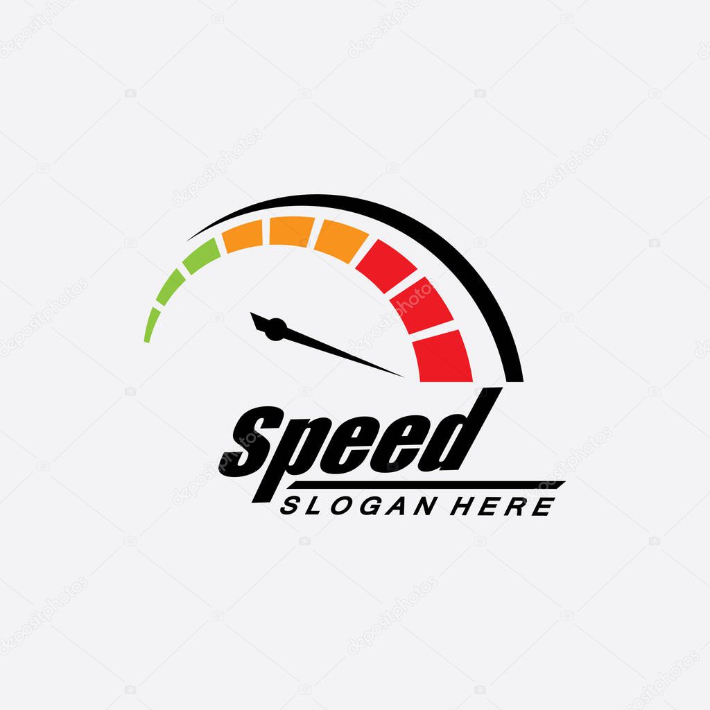 Speed logo design, silhouette speedometer symbol icon vector,speed Auto car Logo Template vector illustration icon design