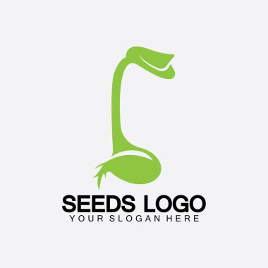 Bitki Tohumları Logosu Konsept Şablon Vektörü. Tohum yetiştirme logosu. Tohum yetiştirme Vektörü logo çizim şablonu
