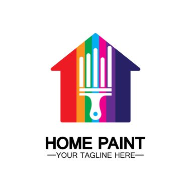 Ev Boyama Vektörü Logosu Tasarımı. Ev Boyama Servisi Boya Tasarımı Şablonu. Boyama Servisi, Dekor ve Onarım Çoklu Renkli Vector logosu.