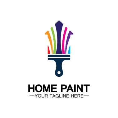 Ev Boyama Vektörü Logosu Tasarımı. Ev Boyama Servisi Boya Tasarımı Şablonu. Boyama Servisi, Dekor ve Onarım Çoklu Renkli Vector logosu.