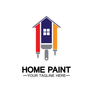 Ev Boyama Vektörü Logosu Tasarımı. Ev Boyama Servisi Boya Tasarımı Şablonu. Boyama Servisi, Dekor ve Onarım Çoklu Renkli Vector logosu.