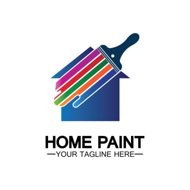 Ev Boyama Vektörü Logosu Tasarımı. Ev Boyama Servisi Boya Tasarımı Şablonu. Boyama Servisi, Dekor ve Onarım Çoklu Renkli Vector logosu.