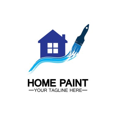 Ev Boyama Vektörü Logosu Tasarımı. Ev Boyama Servisi Boya Tasarımı Şablonu. Boyama Servisi, Dekor ve Onarım Çoklu Renkli Vector logosu.