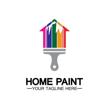 Ev Boyama Vektörü Logosu Tasarımı. Ev Boyama Servisi Boya Tasarımı Şablonu. Boyama Servisi, Dekor ve Onarım Çoklu Renkli Vector logosu.