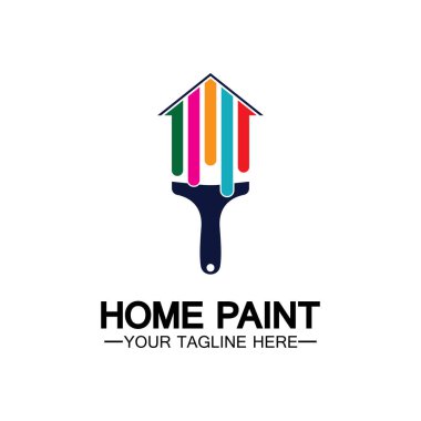 Ev Boyama Vektörü Logosu Tasarımı. Ev Boyama Servisi Boya Tasarımı Şablonu. Boyama Servisi, Dekor ve Onarım Çoklu Renkli Vector logosu.
