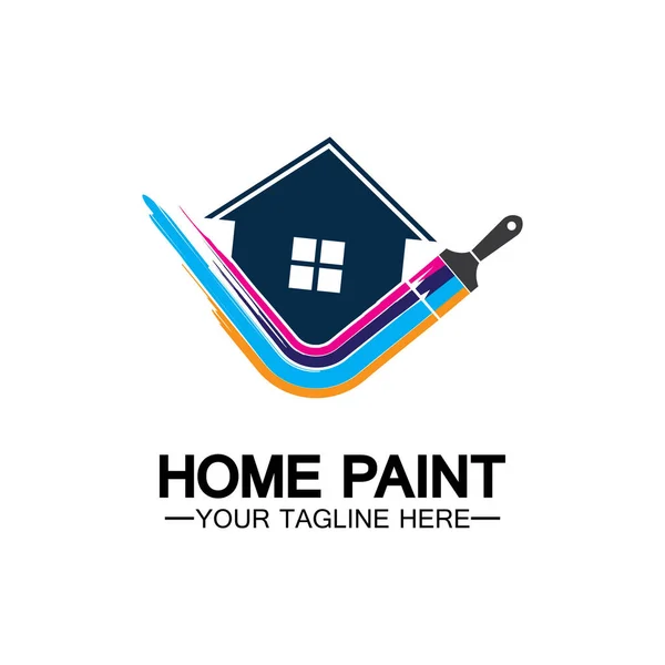 Home Painting Vector Logo Design Home House Painting Service Coloring — Stock Vector