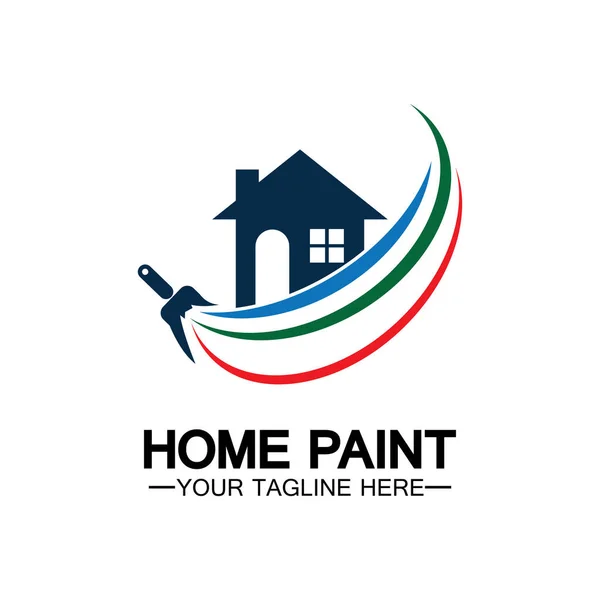 Home Pittura Vector Logo Design Home Casa Pittura Servizio Colorazione — Vettoriale Stock