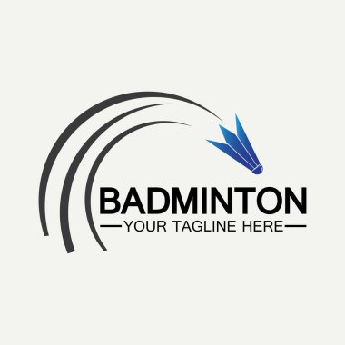 Badminton Logo ikon tasarım şablonu. Badminton Shuttlecock simgesi logosu. Badminton spor logo şablonu vektörü. Spor kulübü logosu kavramı