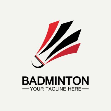 Badminton Logo ikon tasarım şablonu. Badminton Shuttlecock simgesi logosu. Badminton spor logo şablonu vektörü. Spor kulübü logosu kavramı