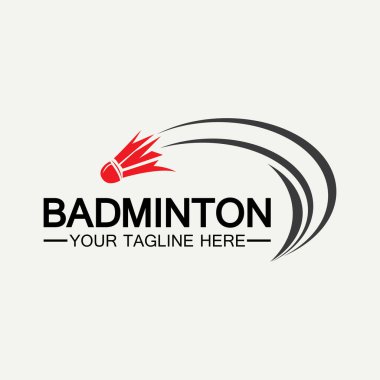 Badminton Logo ikon tasarım şablonu. Badminton Shuttlecock simgesi logosu. Badminton spor logo şablonu vektörü. Spor kulübü logosu kavramı