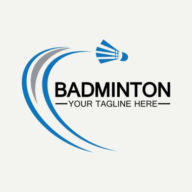 Badminton Logo ikon tasarım şablonu. Badminton Shuttlecock simgesi logosu. Badminton spor logo şablonu vektörü. Spor kulübü logosu kavramı