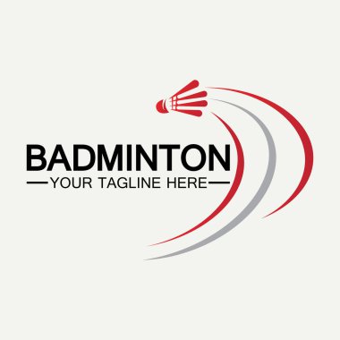 Badminton Logo ikon tasarım şablonu. Badminton Shuttlecock simgesi logosu. Badminton spor logo şablonu vektörü. Spor kulübü logosu kavramı