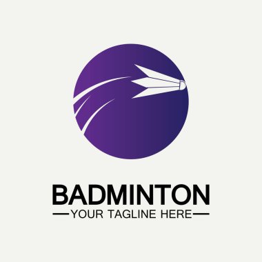 Badminton Logo ikon tasarım şablonu. Badminton Shuttlecock simgesi logosu. Badminton spor logo şablonu vektörü. Spor kulübü logosu kavramı