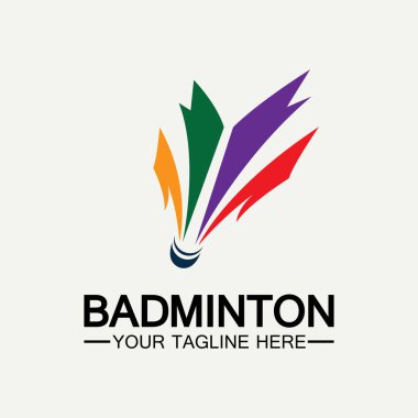 Badminton Logo ikon tasarım şablonu. Badminton Shuttlecock simgesi logosu. Badminton spor logo şablonu vektörü. Spor kulübü logosu kavramı