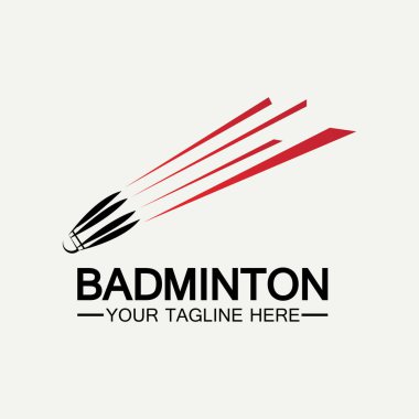 Badminton Logo ikon tasarım şablonu. Badminton Shuttlecock simgesi logosu. Badminton spor logo şablonu vektörü. Spor kulübü logosu kavramı