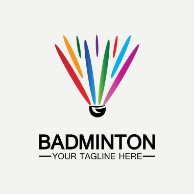 Badminton Logo ikon tasarım şablonu. Badminton Shuttlecock simgesi logosu. Badminton spor logo şablonu vektörü. Spor kulübü logosu kavramı