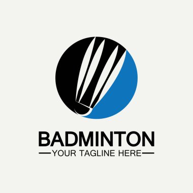 Badminton Logo ikon tasarım şablonu. Badminton Shuttlecock simgesi logosu. Badminton spor logo şablonu vektörü. Spor kulübü logosu kavramı