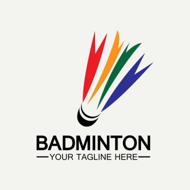 Badminton Logo ikon tasarım şablonu. Badminton Shuttlecock simgesi logosu. Badminton spor logo şablonu vektörü. Spor kulübü logosu kavramı